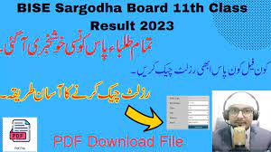 1st Year 11th Class Result 2023 Bise Sargodha Board